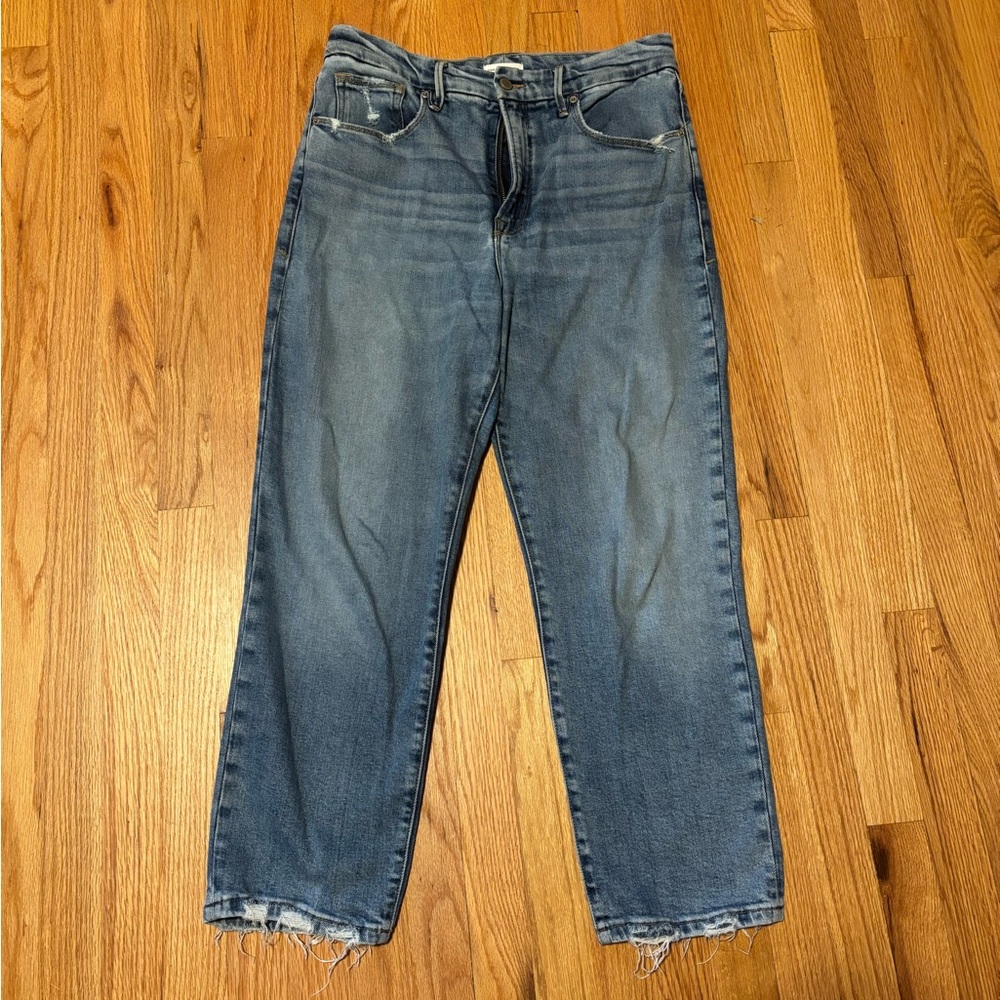 Good American Distressed Blue Jeans